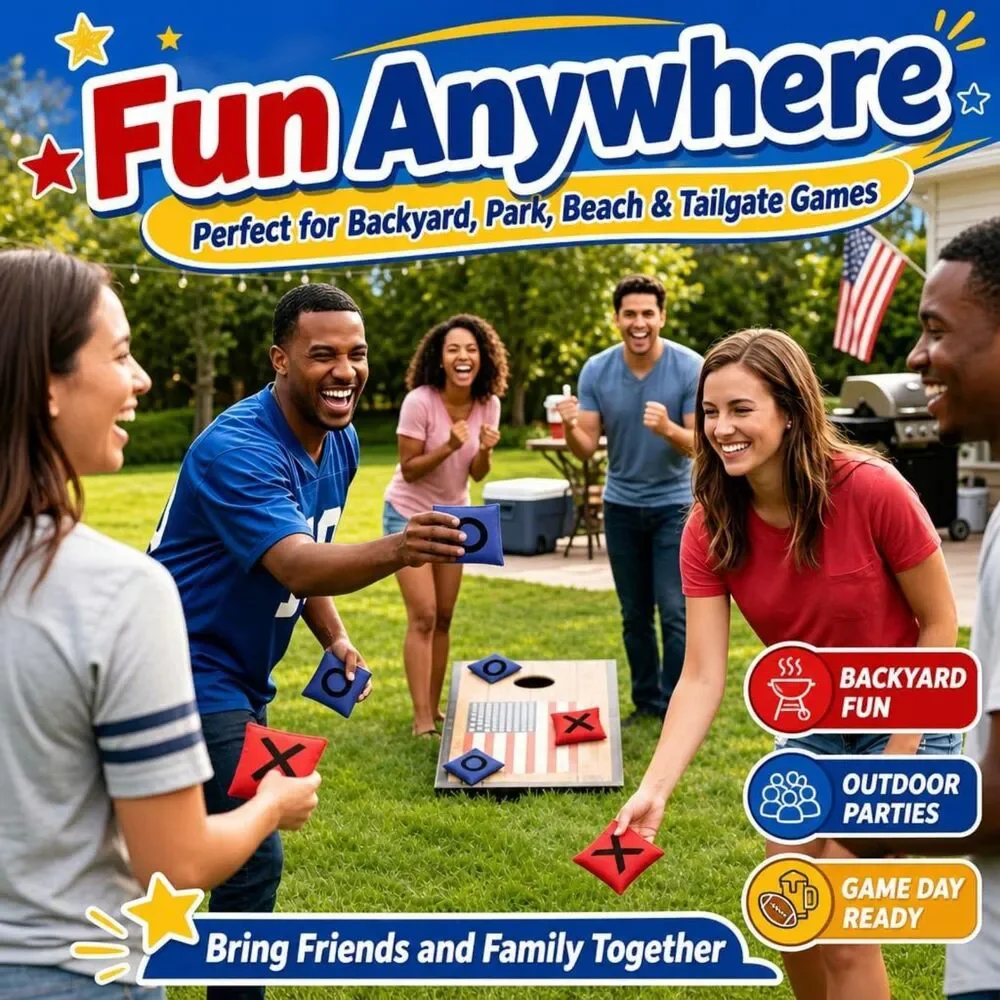 Bean Bags for Cornhole Toss Tic Tac Toe Games Backyard Carnival Field Day Party